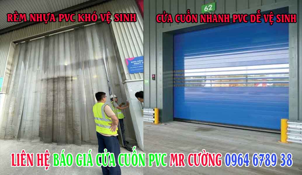 Cửa cuốn nhanh pvc dễ dàng vệ sinh